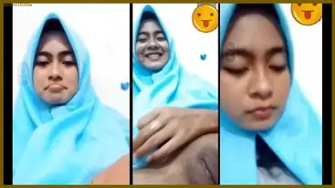 Cewe Jilbab Biru Manis Colmek poster
